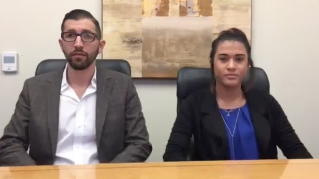 Picture from press conference with the plaintiff, Jasmin Hernandez, and her lawyer.