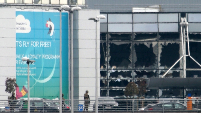 Brussels Airport shortly after the terror attacks