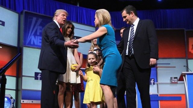 Ted and Heidi Cruz greet Donald and Melania Trump