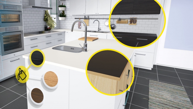 Ikea's VR kitchen remodel app shows options for changing cabinets.