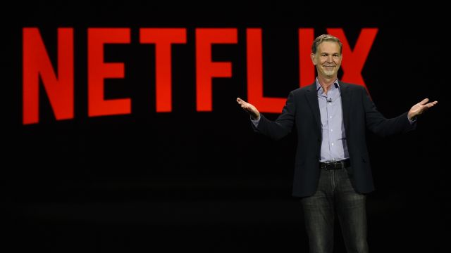 Netflix CEO Reed Hastings delivers a keynote address at CES 2016.