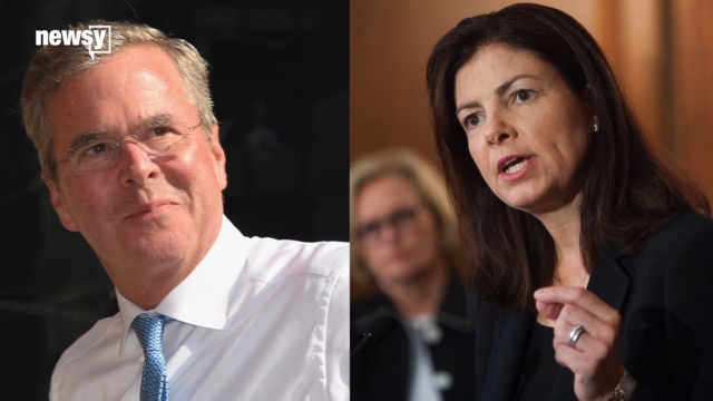 Photo of Jeb Bush and Kelly Ayotte, two top GOP lawmakers who are not attending the Republican National Convention.