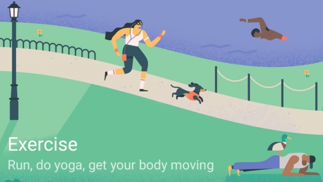 Google wants Calendar to help you keep your goals. This image from Google shows people exercising.