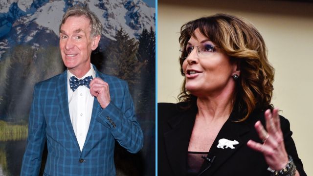 Picture of Bill Nye next to a picture of Sarah Palin