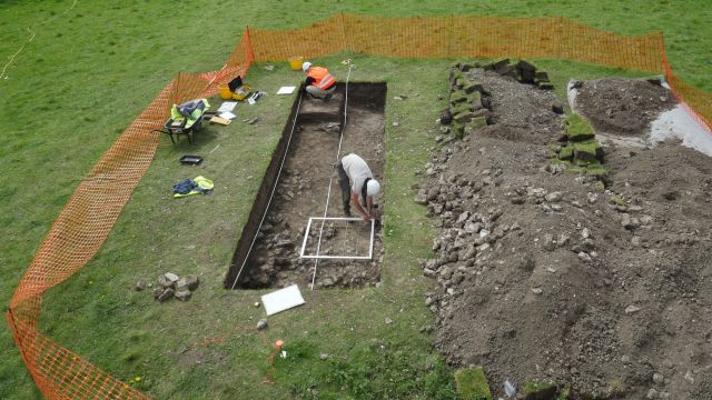 The excavation site on Luke Irwin's property.
