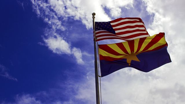 Image of a flag in Gilbert, Arizona.