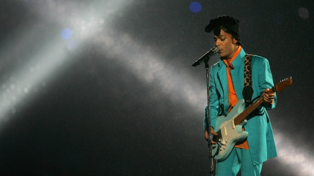 Prince performing at the Super Bowl XLI: Pepsi Halftime Show.