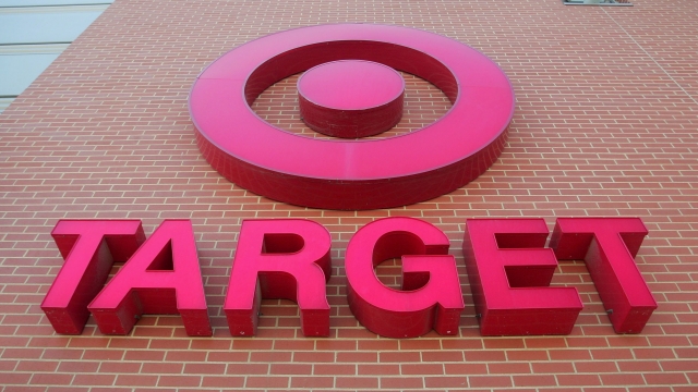 A sign is seen on the exterior of a Target store in Chicago.