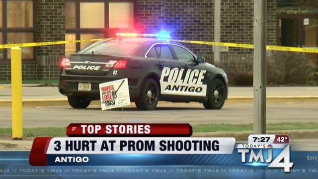 An image of a police car outside of the high school