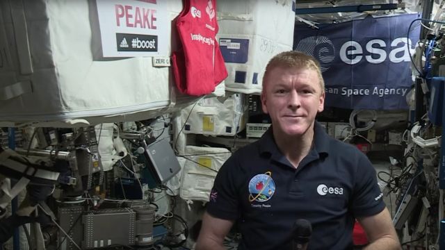 European Space Agency astronaut Tim Peake during an interview with UK journalists