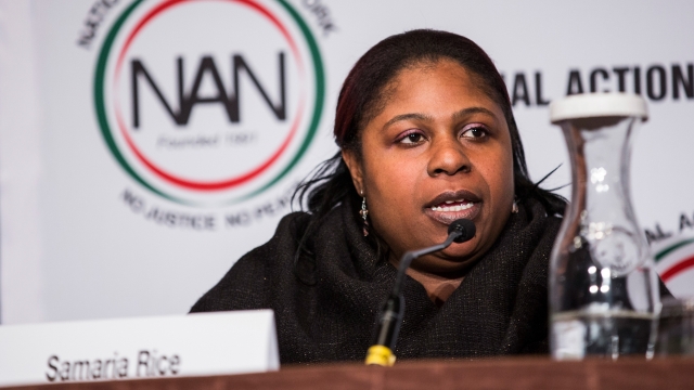 Samaria Rice, Tamir Rice's mother, speaks at the National Action Network's national convention in 2015.