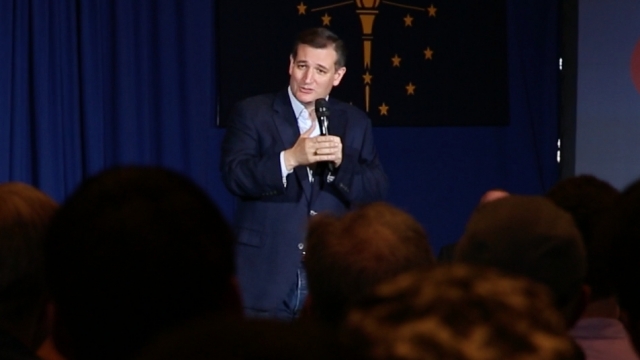 Ted Cruz at a rally in South Bend, Indiana.