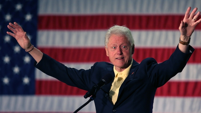 Former President Bill Clinton campaigns for his wife, Democratic presidential candidate Hillary Clinton.