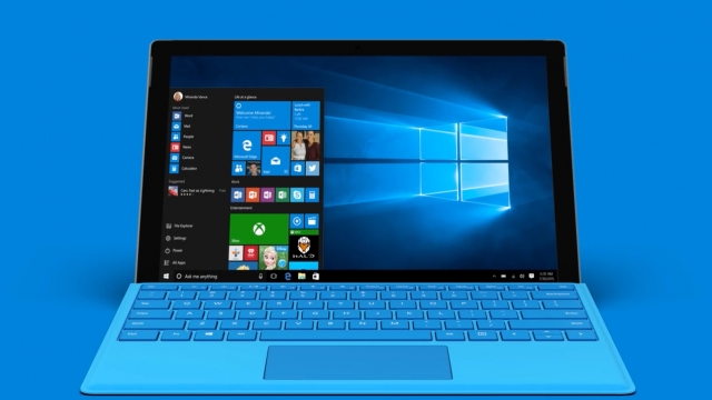 Windows 10 runs on a touchscreen laptop.