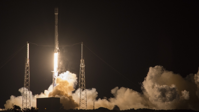 A SpaceX rocket launches from Cape Canaveral Air Force Station.