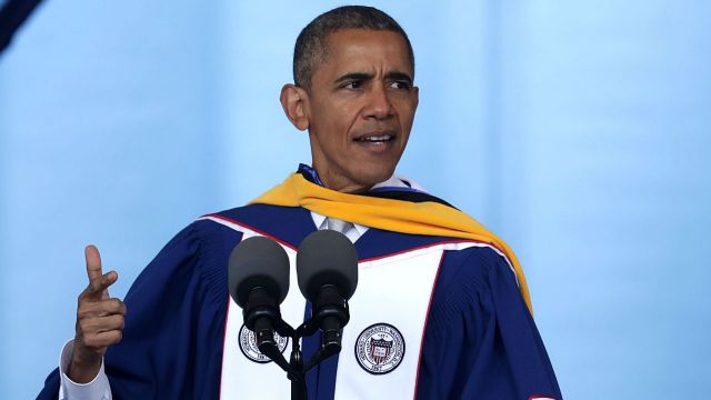 Pres. Obama gives the commencement address at Howard University.