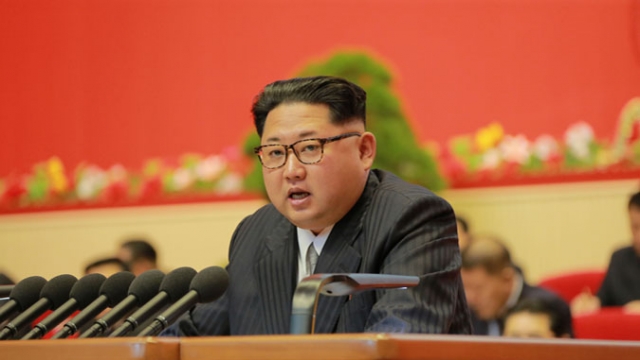 Kim Jong Un during the seventh Workers' Party Conference.