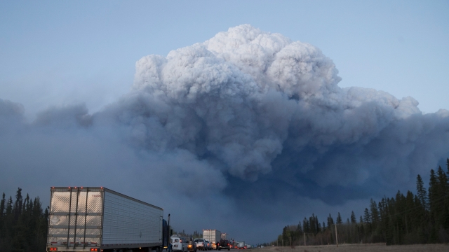 The wildfire has forced nearly 90,000 people to evacuate.
