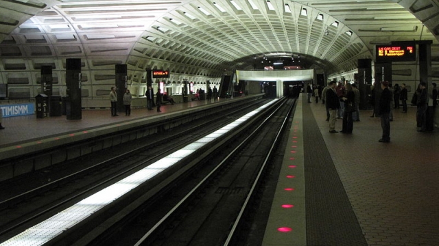 Inside a Washington D.C. Metro station.