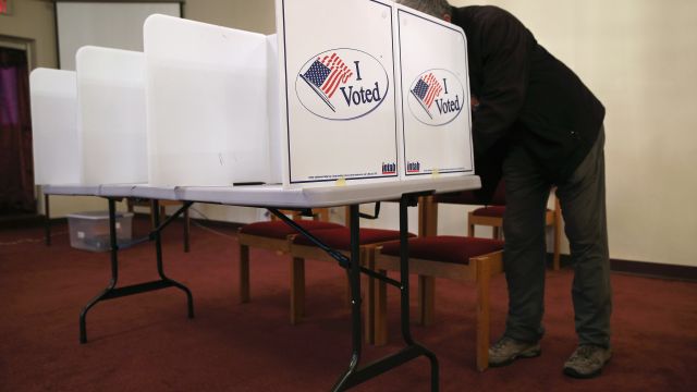 Voting booth in the U.S.