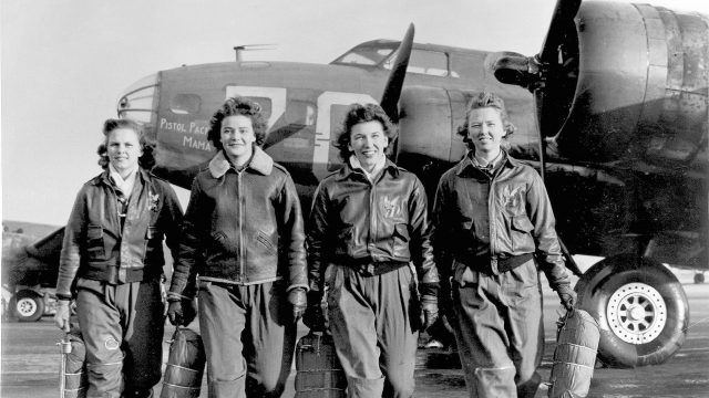 Four Women Airforce Service Pilots during WWII.