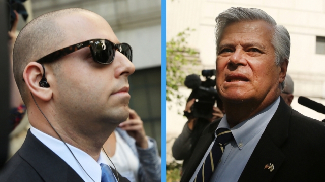 Adam (left) and Dean Skelos (right) after a corruption trial