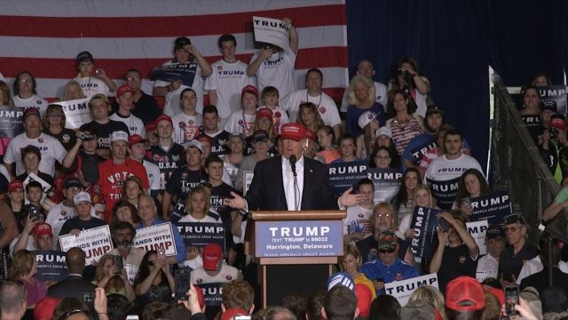 Donald Trump at a campaign rally.