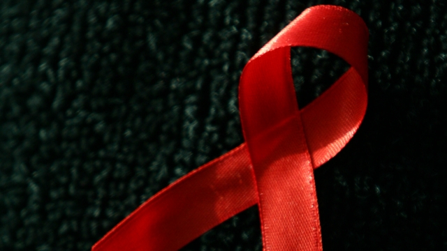 A red ribbon for AIDS awareness