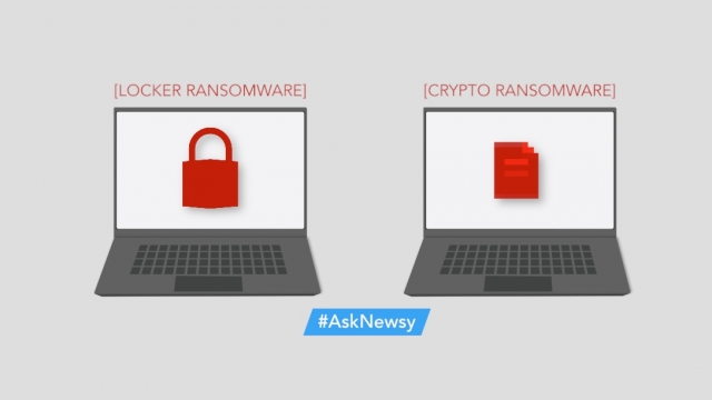 Locker ransomware and crypto ransomware are two types of ransomware discussed in AskNewsy.