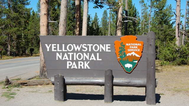 Yellowstone National Park entrance.