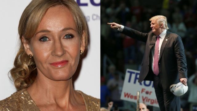 Author JK Rowling and Republican presidential candidate Donald Trump.