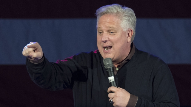 Conservative talk radio host Glenn Beck endorses Republican presidential candidate Ted Cruz at a campaign rally February 28.
