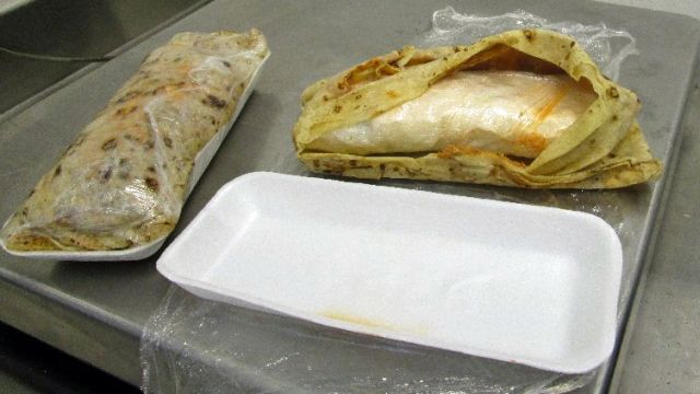 An image provided by the U.S. Customs and Border Protection of the alleged meth-filled burritos.