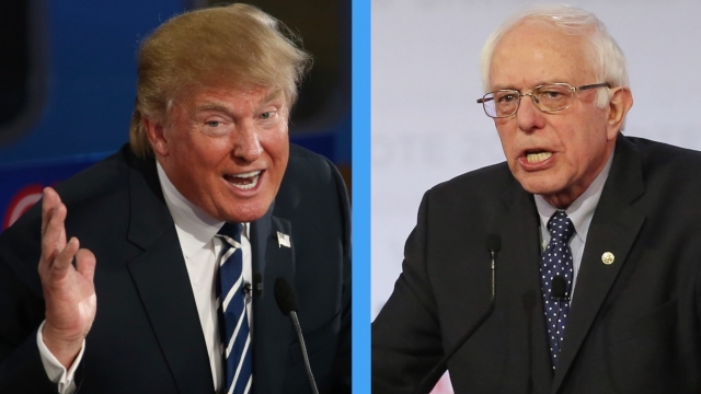 Presidential candidates Bernie Sanders and Donald Trump.