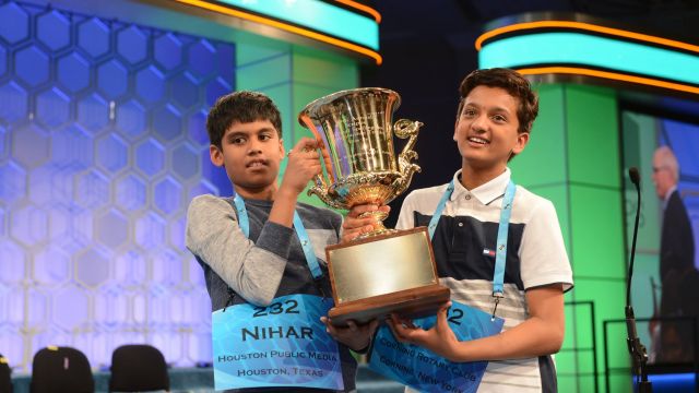 2016 Scripps National Spelling Bee co-champions Nihar Janga and Jairam Hathwar
