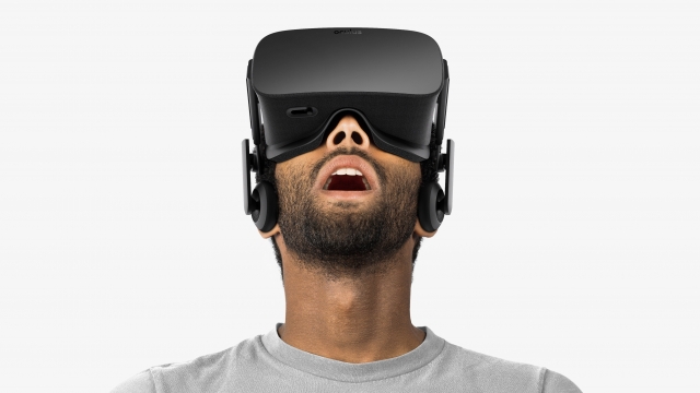 A man tries out the Oculus Rift in a promotional image provided by Oculus VR.