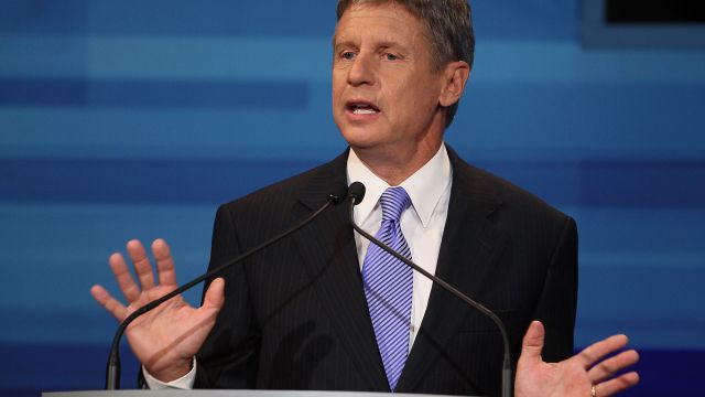 Former New Mexico Gov. Gary Johnson speaks in the Fox News/Google GOP Debate at the Orange County Convention Center.
