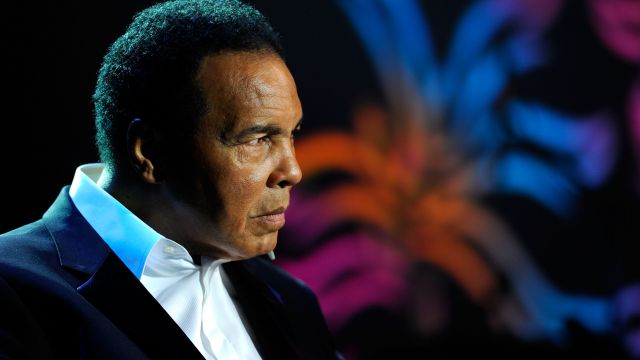 Muhammad Ali onstage during the 2010 benefit 'A Funny Thing Happened on the Way to Cure Parkinson's'