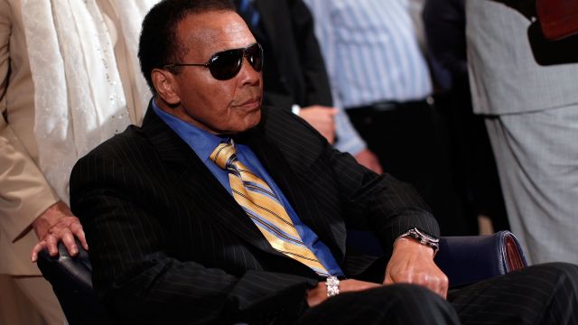 Muhammad Ali during a press conference.