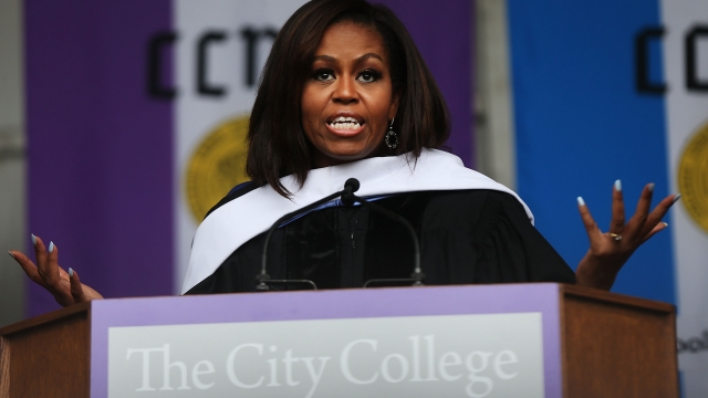 Michelle Obama speaking at City College of New York's 2016 commencement