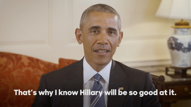 Hillary Clinton's campaign video featuring President Obama's endorsement.