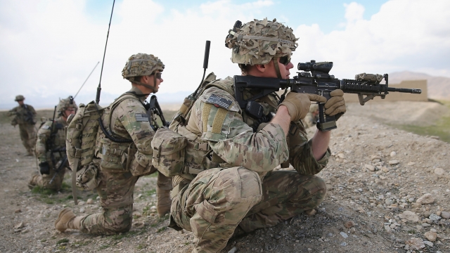 U.S. troops patrolling in Afghanistan.