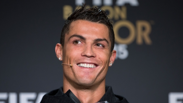 FIFA Ballon d'Or nominee Cristiano Ronaldo of Portugal and Real Madrid attends a press conference.