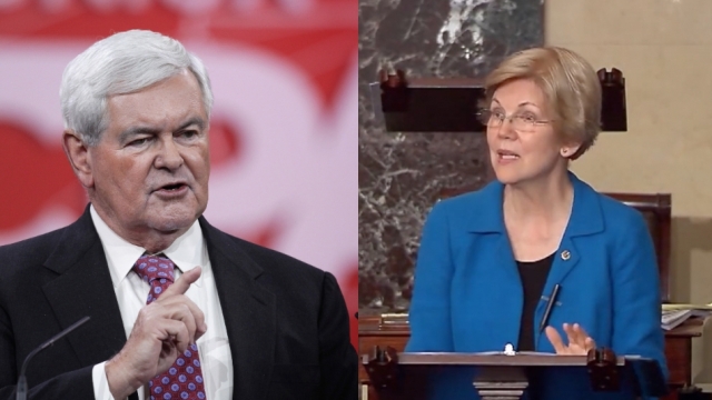 Newt Gingrich and Sen. Elizabeth Warren