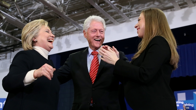 Hillary, Bill and Chelsea Clinton
