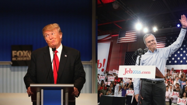 Donald Trump and Jeb Bush in side-by-side images
