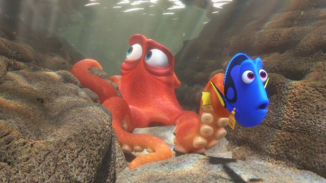 "Finding Dory" characters Hank and Dory in a scene from the movi