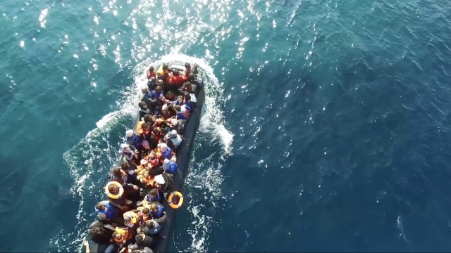 Refugees arrive by boat to Europe