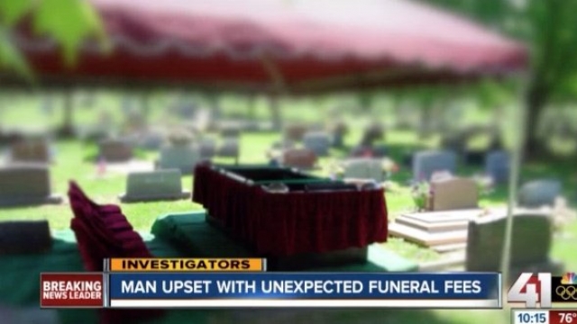 An image of a funeral procession, taken from a video by KSHB.