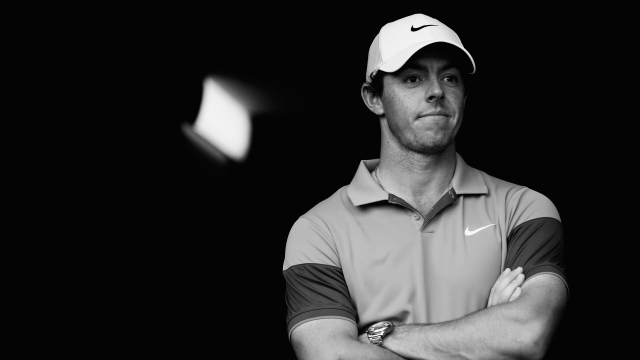 Rory McIlroy of Northern Ireland looks on, after coming second in the Abu Dhabi HSBC Golf Championship.